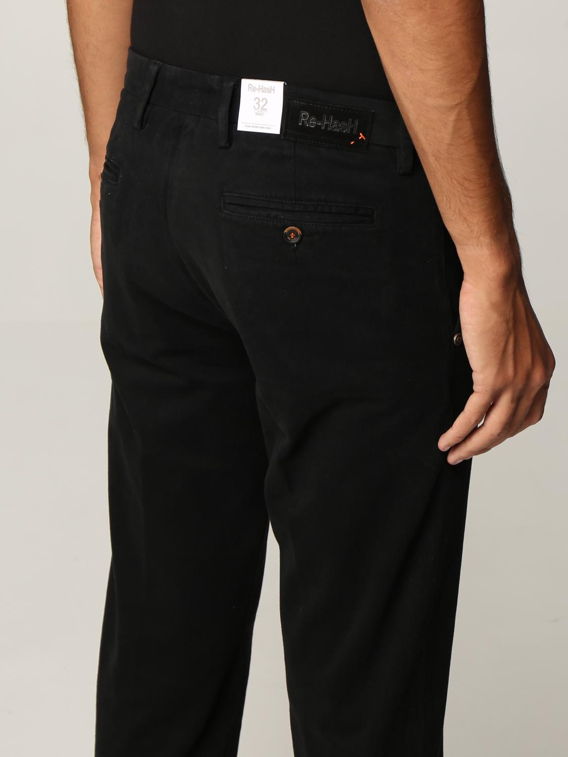 RE-HASH: Mucha pants in stretch cotton - Black | Pants Re-Hash P249 2076  GIGLIO.COM