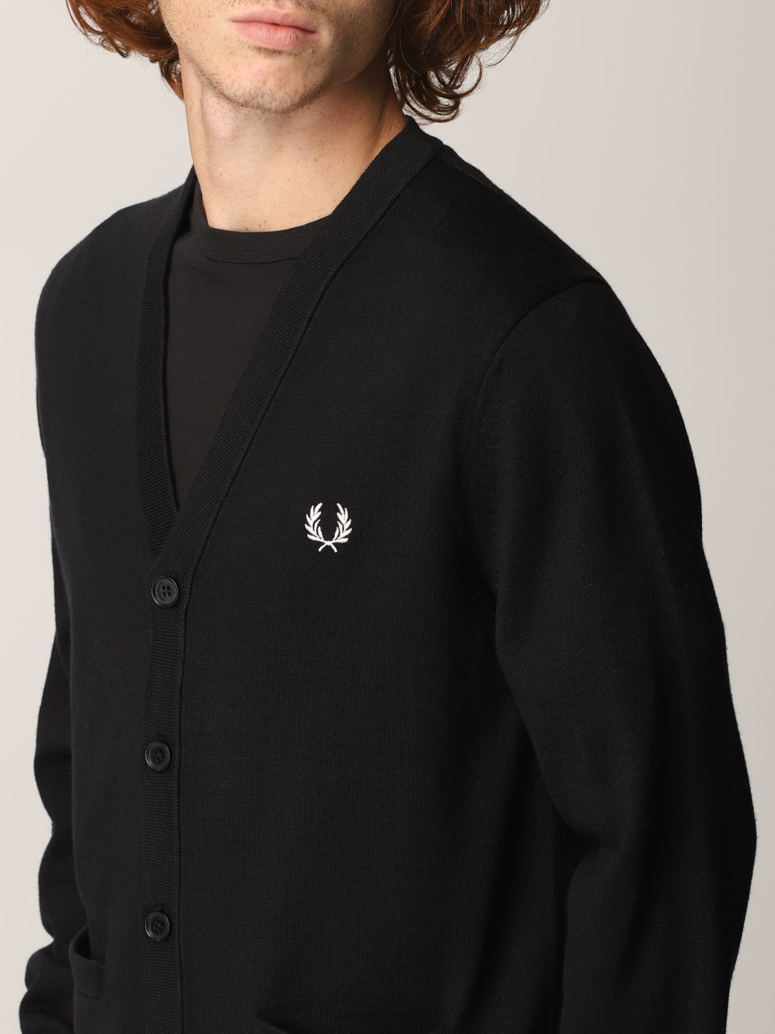Cardigan Fred Perry: Pull homme Fred Perry noir 4