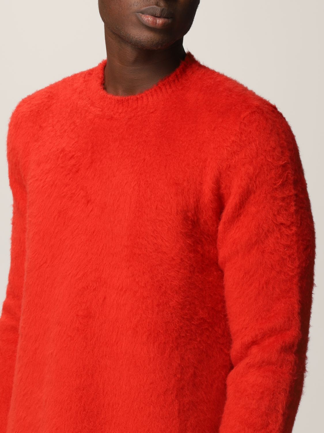 Maglia Grifoni: Girocollo misto cotone effetto pelliccia rosso 4