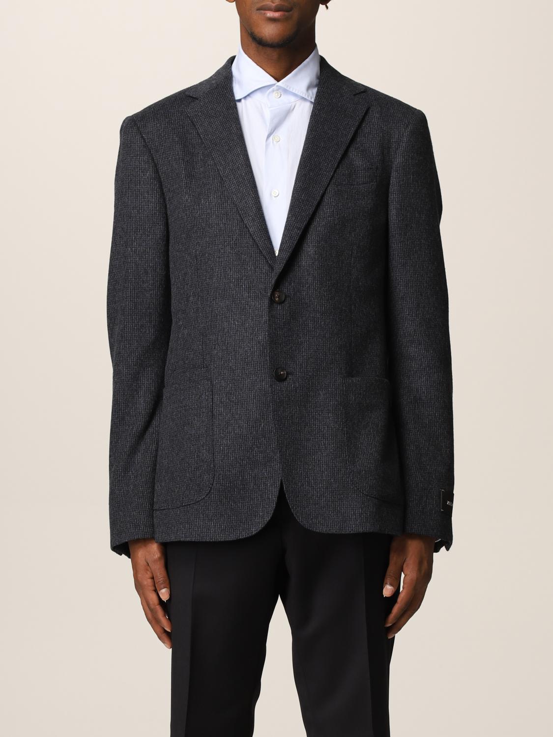 black tweed blazer men