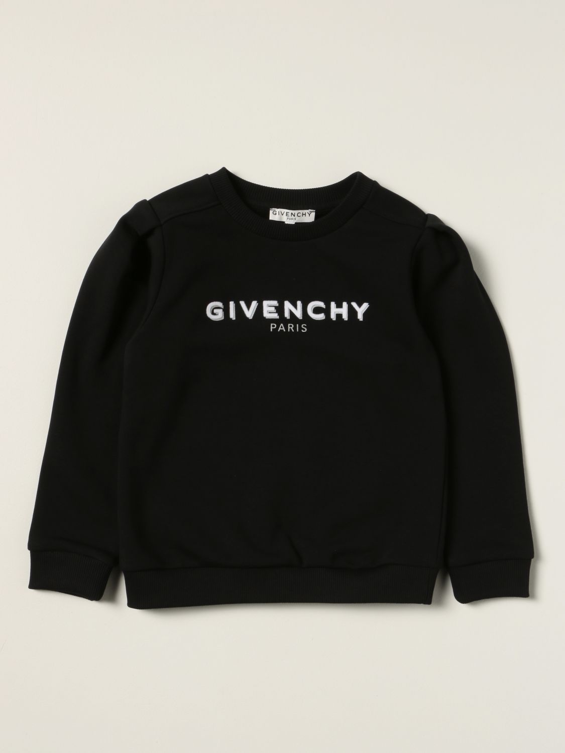 GIVENCHY: cotton sweatshirt with logo - Black | Givenchy sweater H15222  online on 