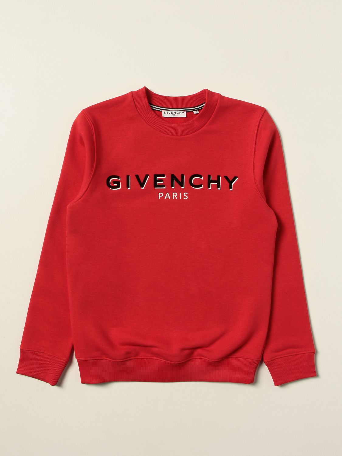 GIVENCHY: cotton sweatshirt with logo - Red | Givenchy sweater H25273 ...