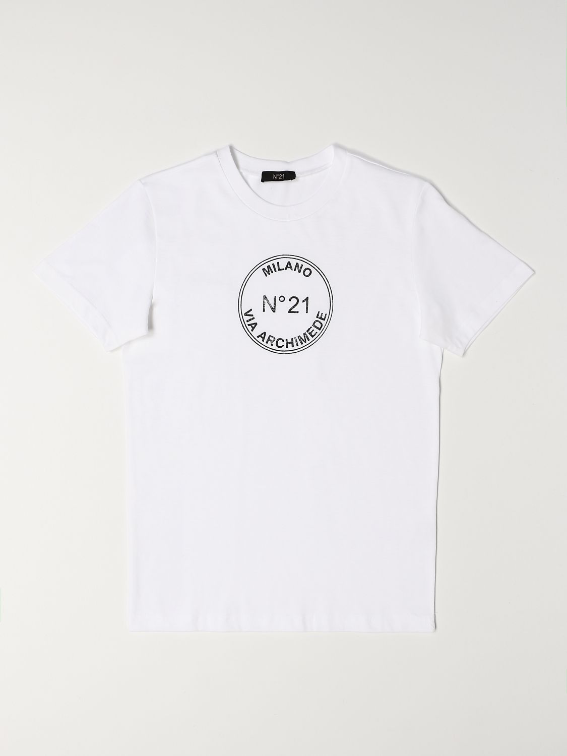 T-shirt N° 21: N ° 21 cotton T-shirt with logo white 1