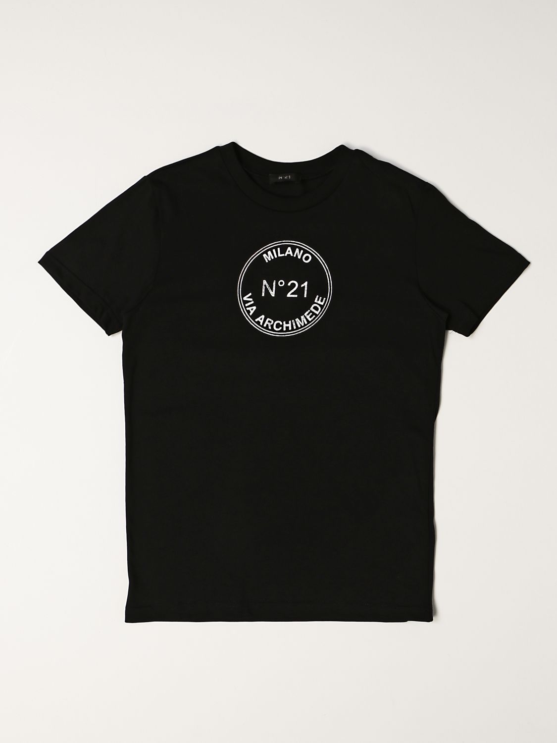 T-shirt N° 21: N ° 21 cotton T-shirt with logo black 1