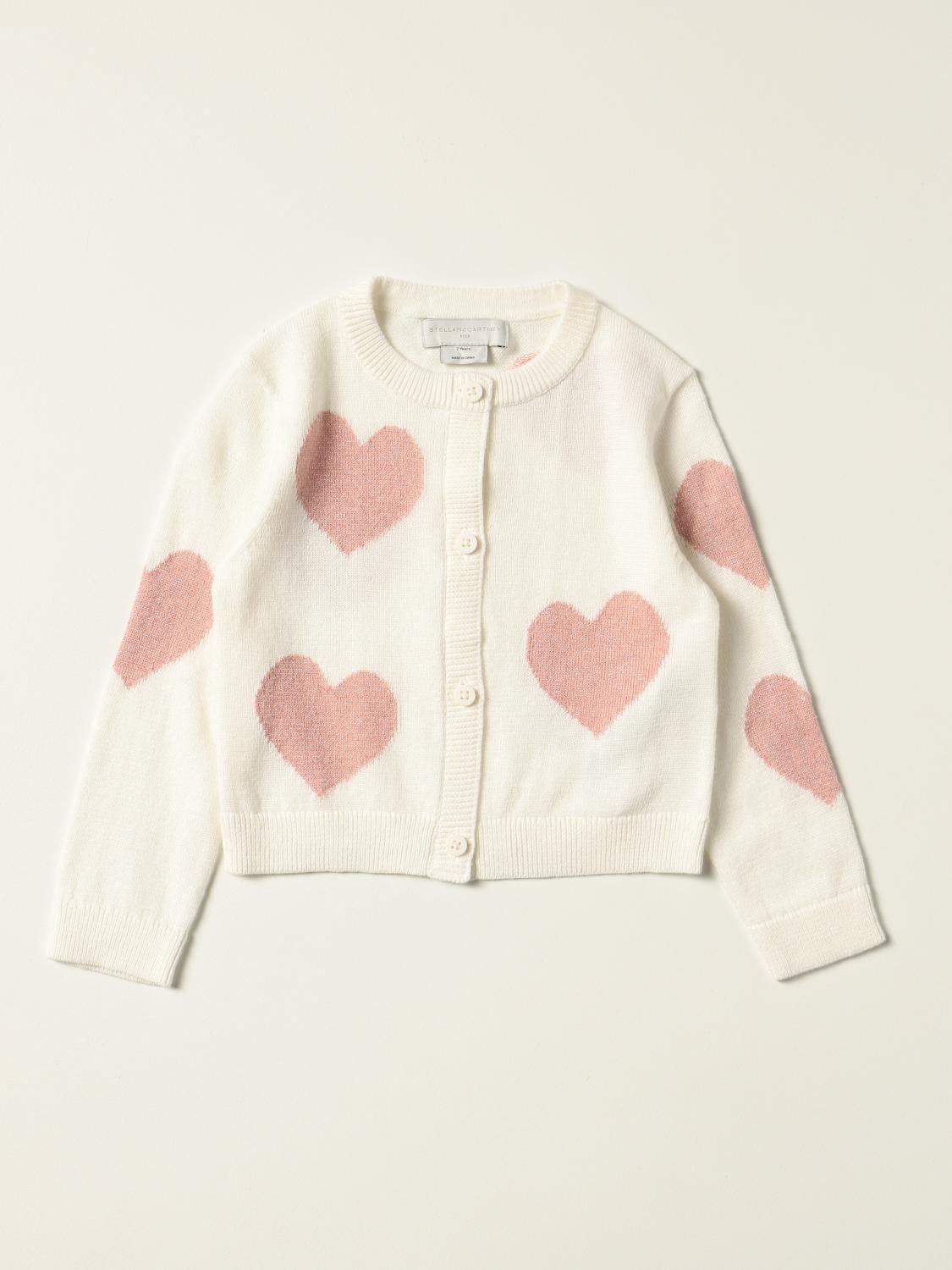STELLA MCCARTNEY: Cardigan con cuori - Panna | Maglia Stella Mccartney  603591SRM19 GIGLIO.COM