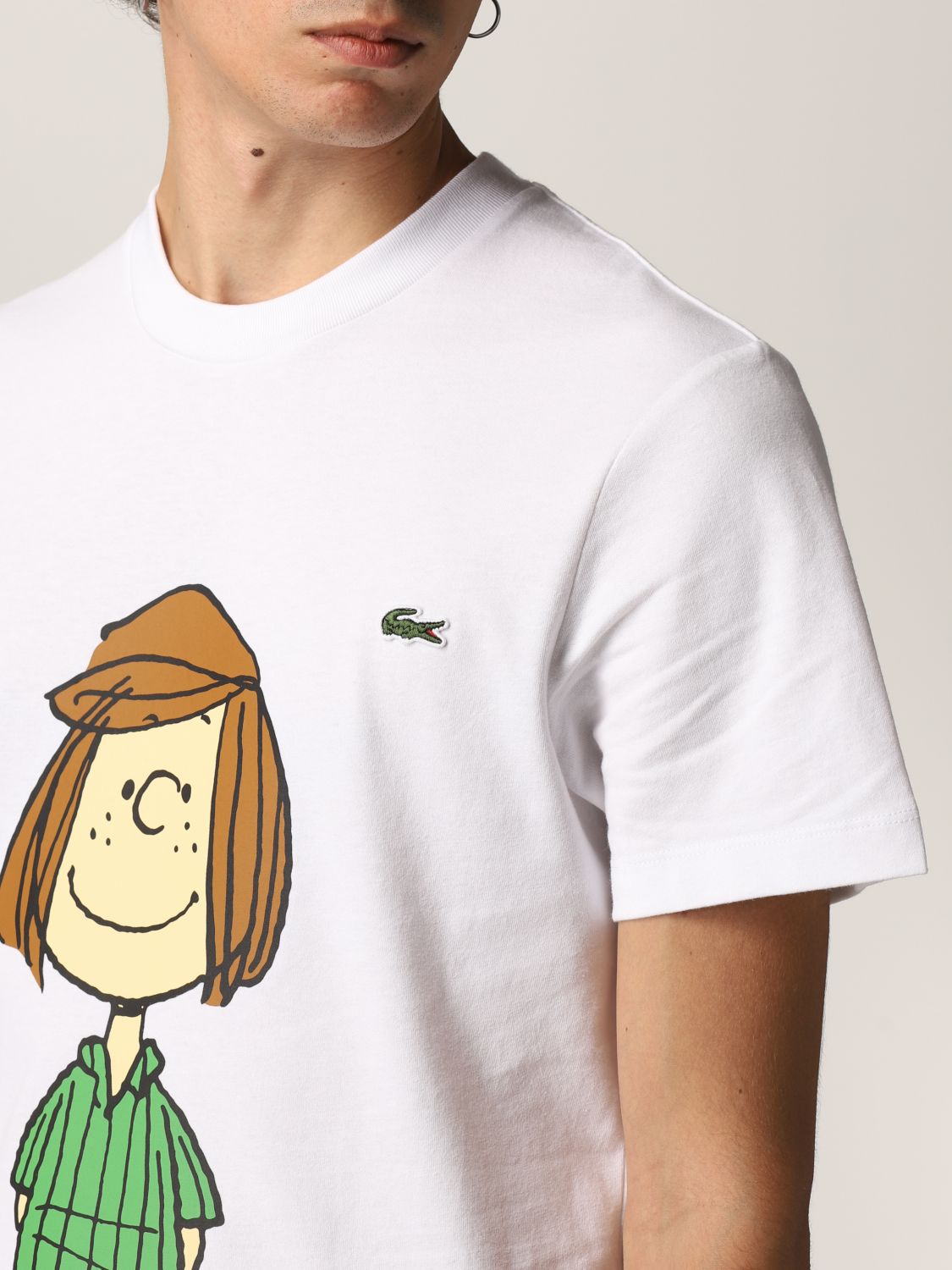 LACOSTE X PEANUTS: t-shirt man - White | Lacoste X Peanuts t-shirt online GIGLIO.COM