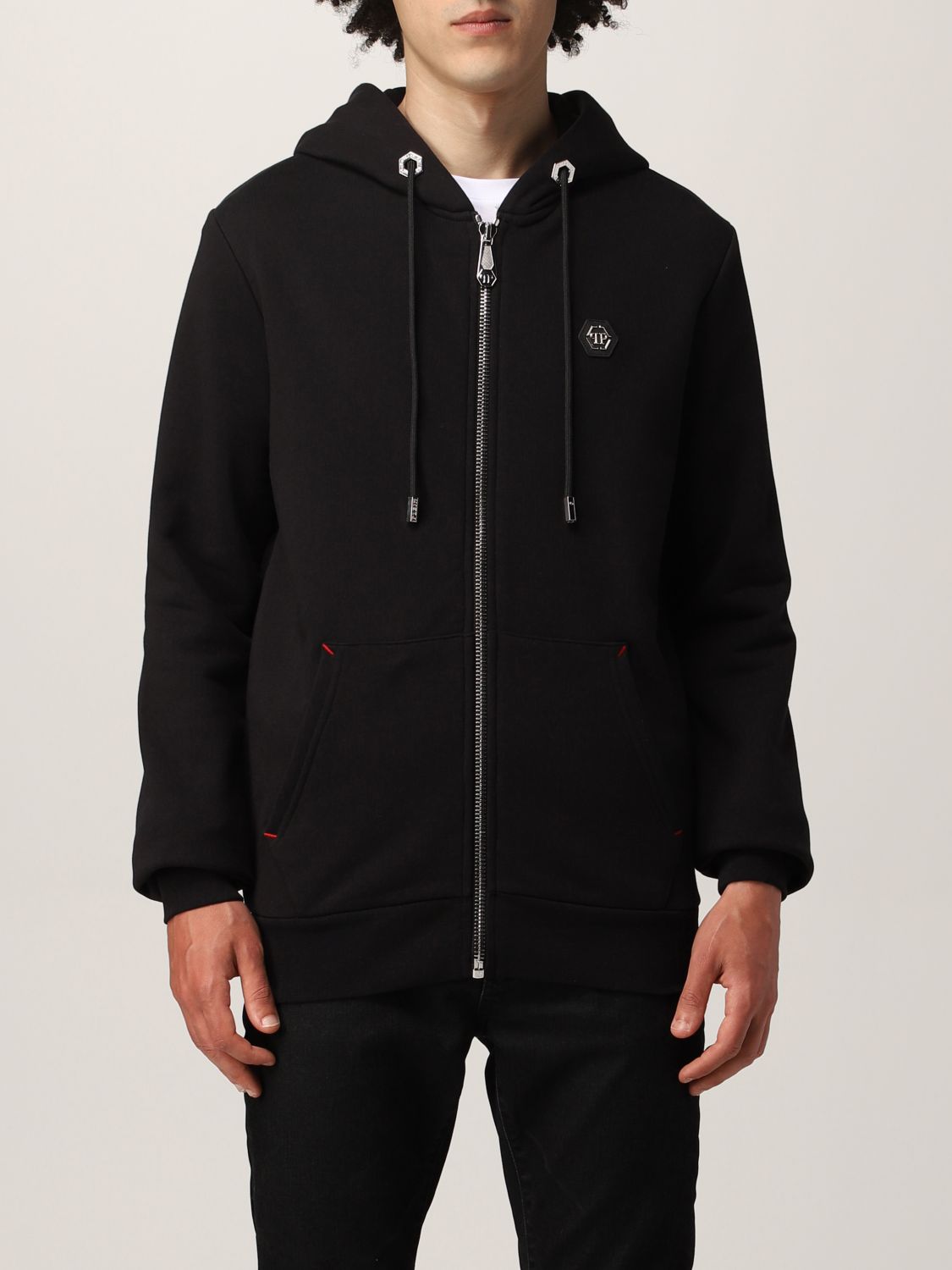 PHILIPP PLEIN: cotton hoodie - Black | Philipp Plein sweatshirt MJB2156 ...