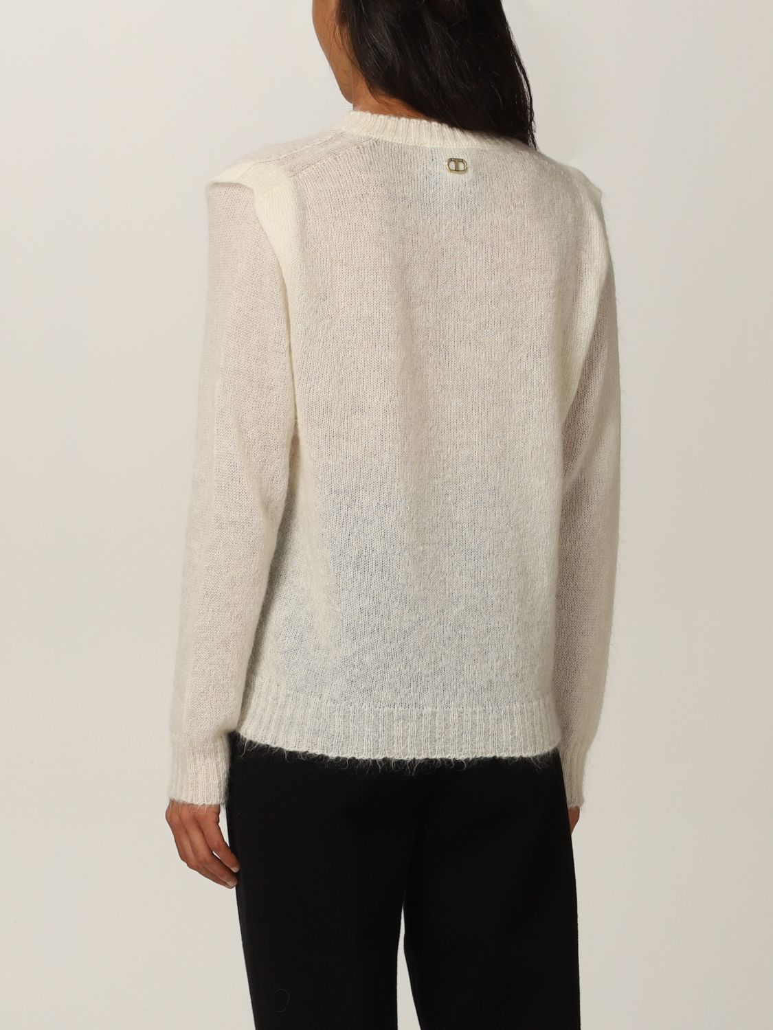 TWINSET: Twin-set sweater in mohair blend - Yellow Cream | Sweater ...
