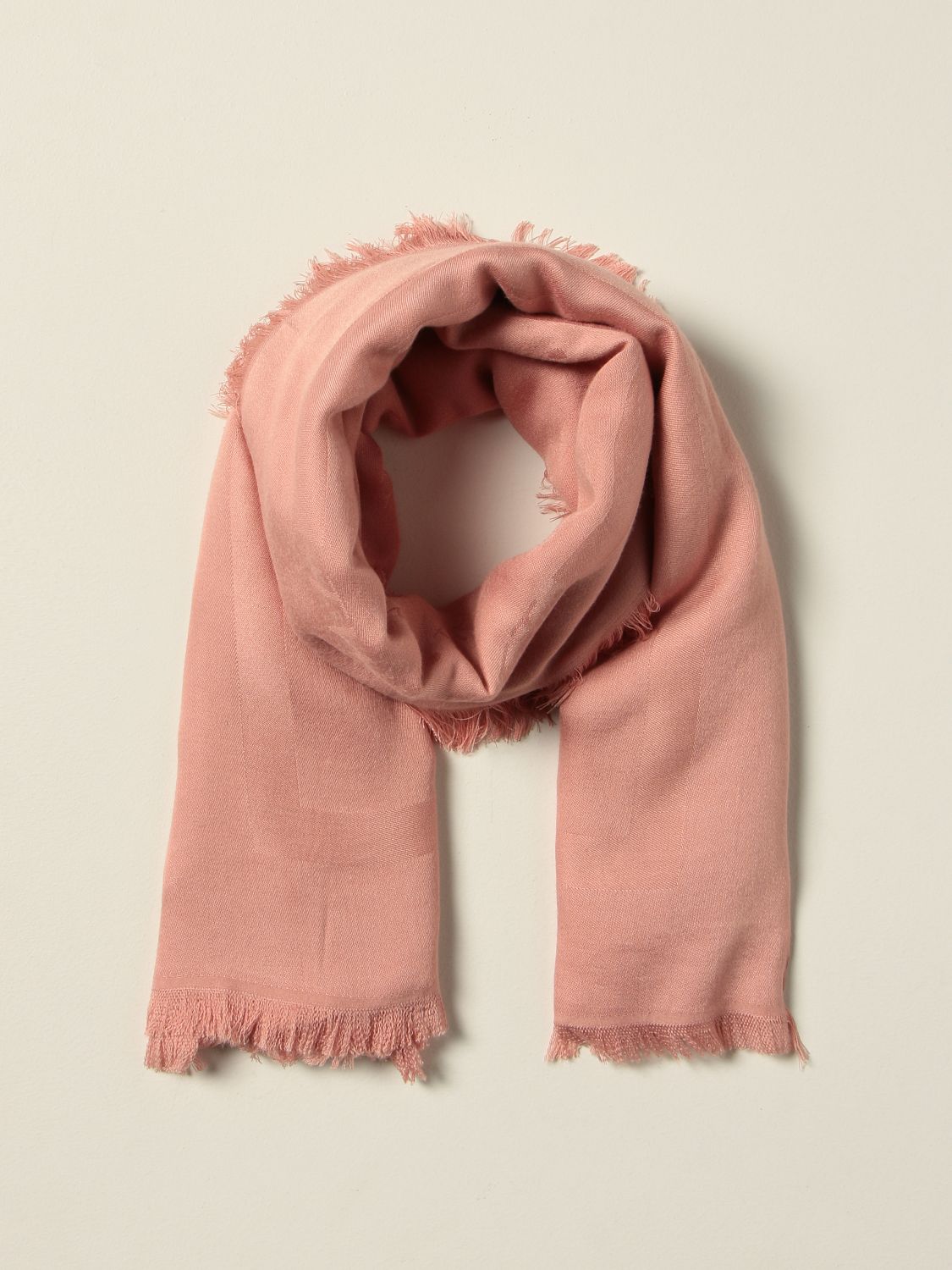 Scarf Twinset: Twin-set viscose scarf with all-over logo pink 2