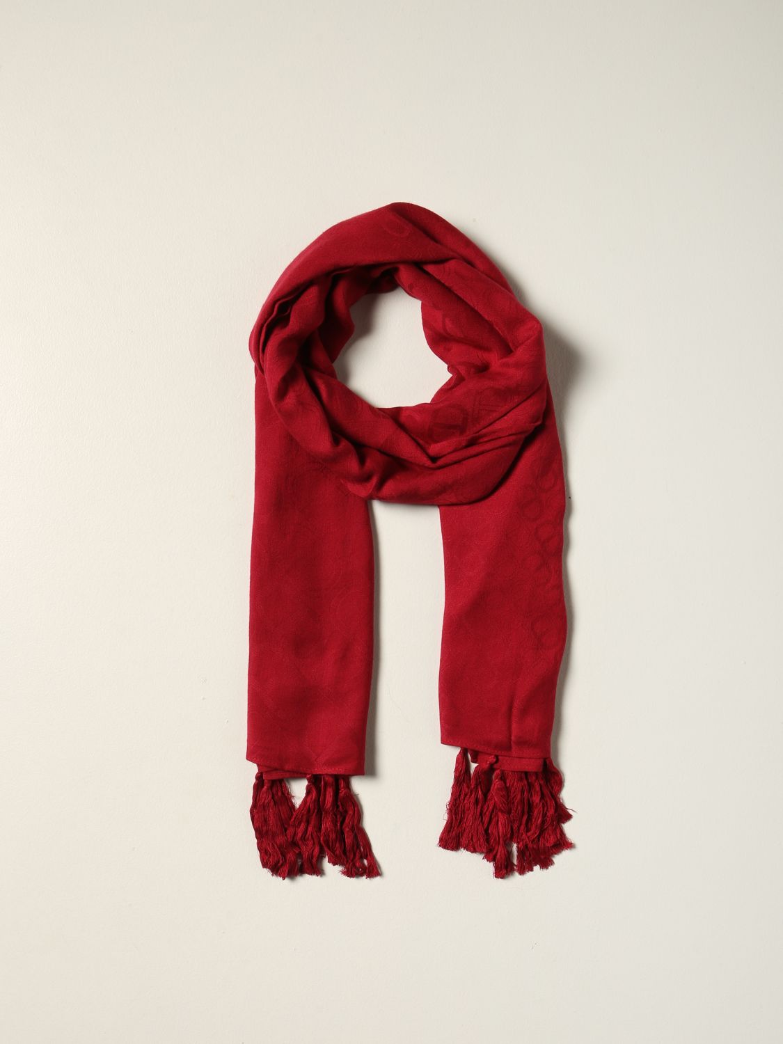 Scarf Twinset: Twin-set fabric scarf with all-over logo red 2