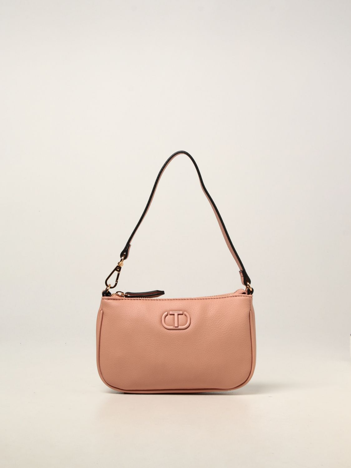 Shoulder bag Twinset: Twin-set bag in synthetic leather with logo pink 1