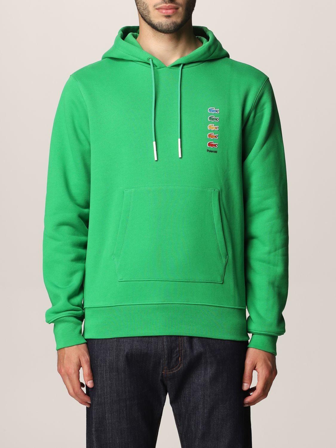 LACOSTE X POLAROID: logo hoodie - Green | Lacoste X Polaroid sweatshirt ...
