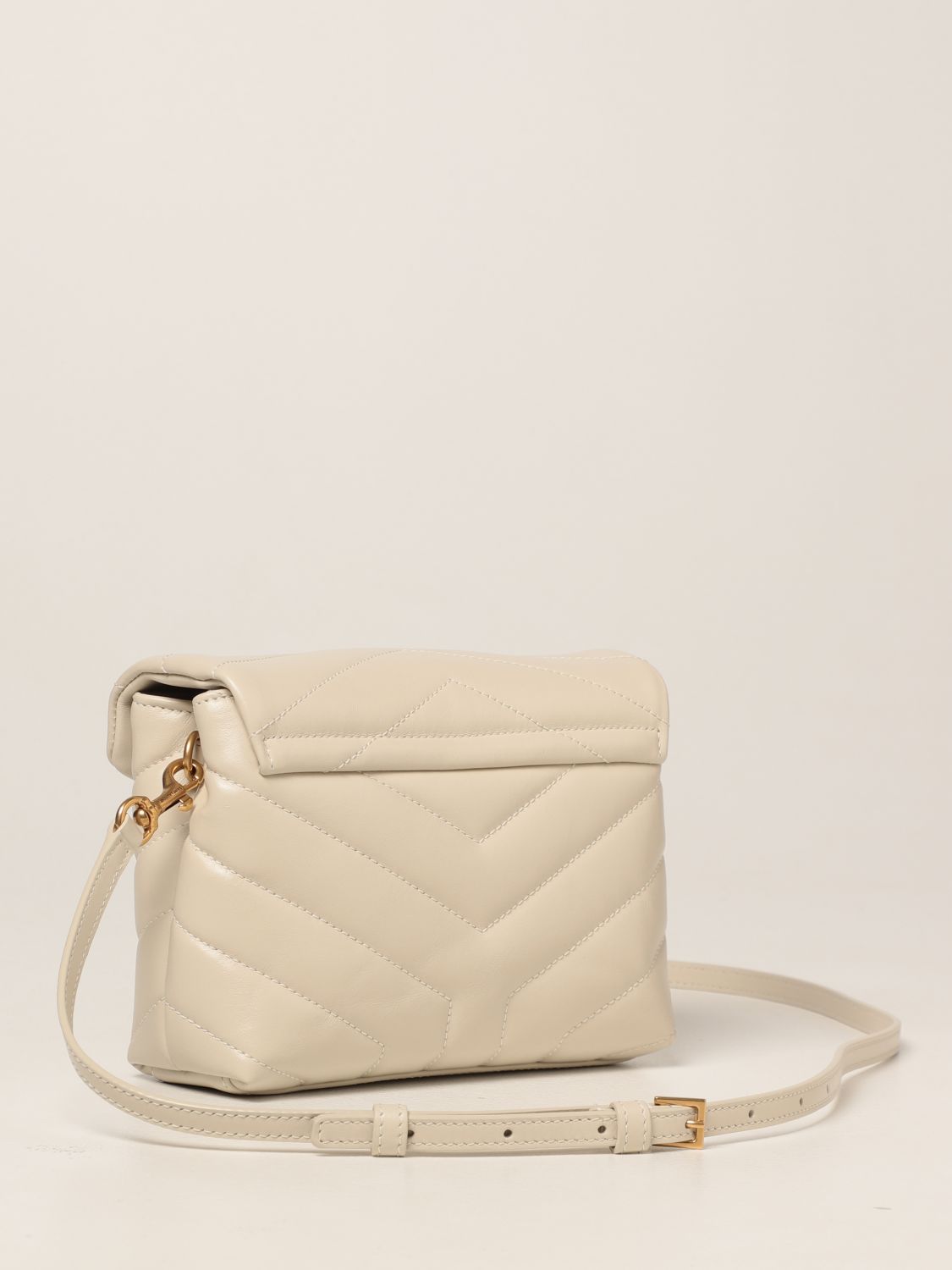 SAINT LAURENT: Toy Loulou bag in quilted leather - Yellow Cream