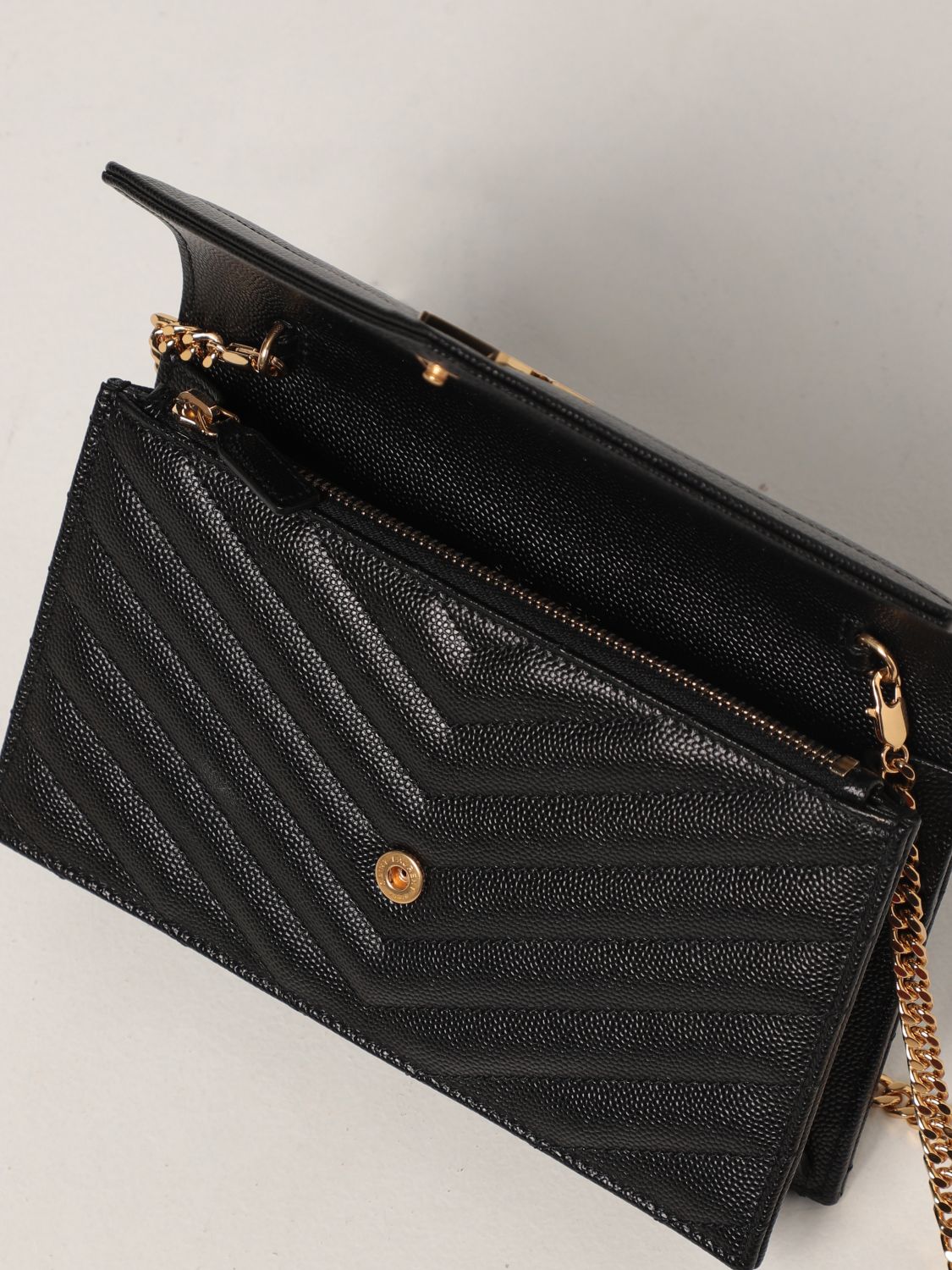 Mini bag Saint Laurent: Saint Laurent Monogram bag in grain the poudre leather black 5