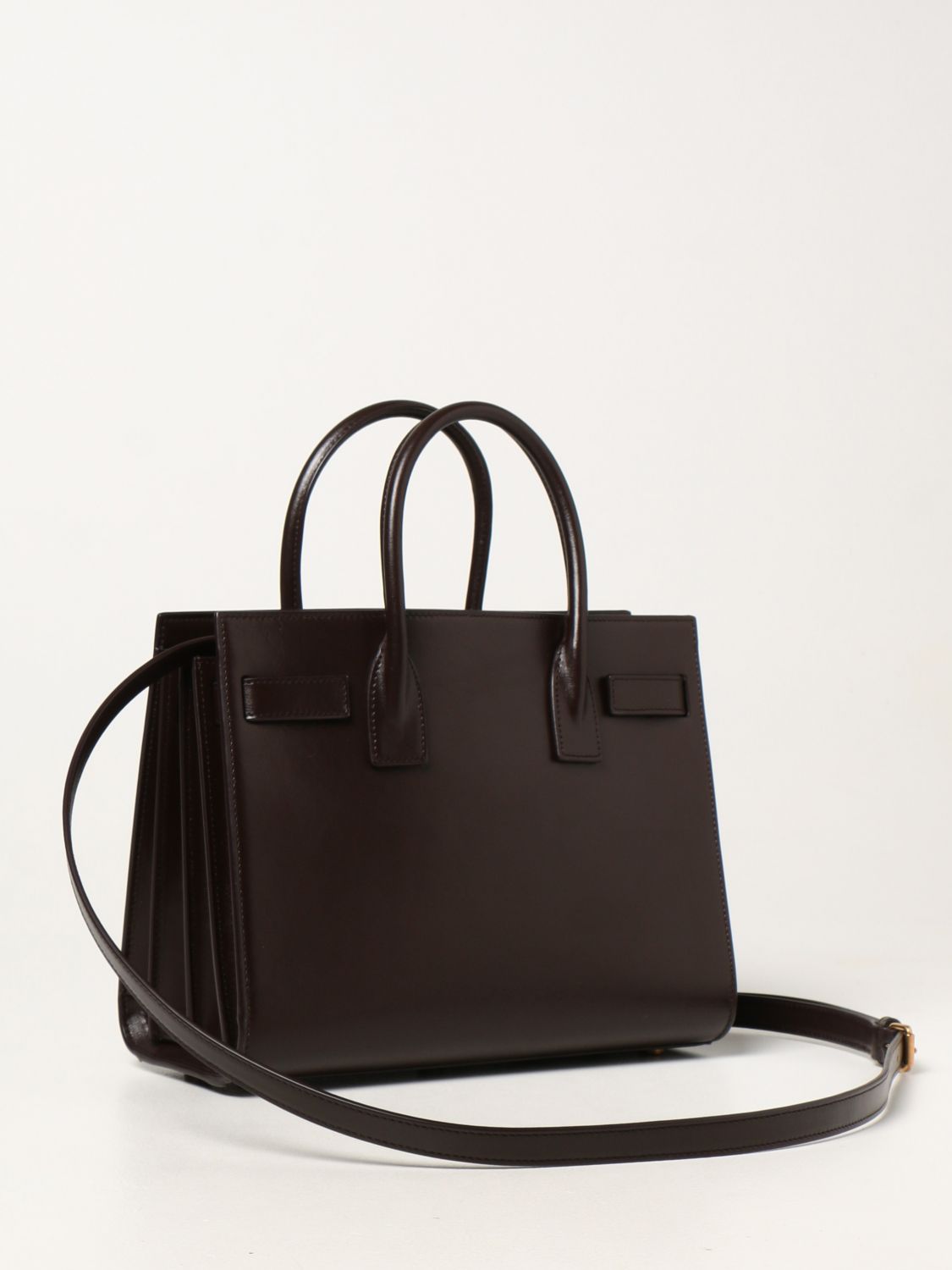 SAINT LAURENT PARIS Handbag PMR 424869 Baby Kabas 2way leather Dark br –