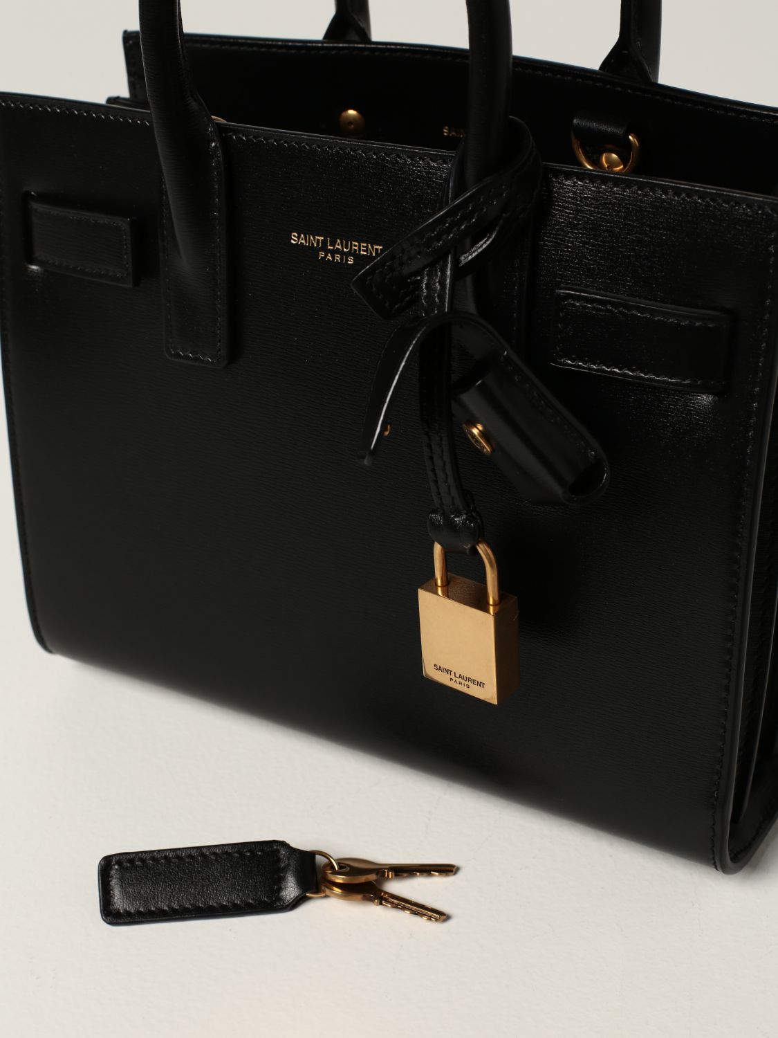 Handbag Saint Laurent: Saint Laurent nano Classic Sac de Jour bag in leather black 4