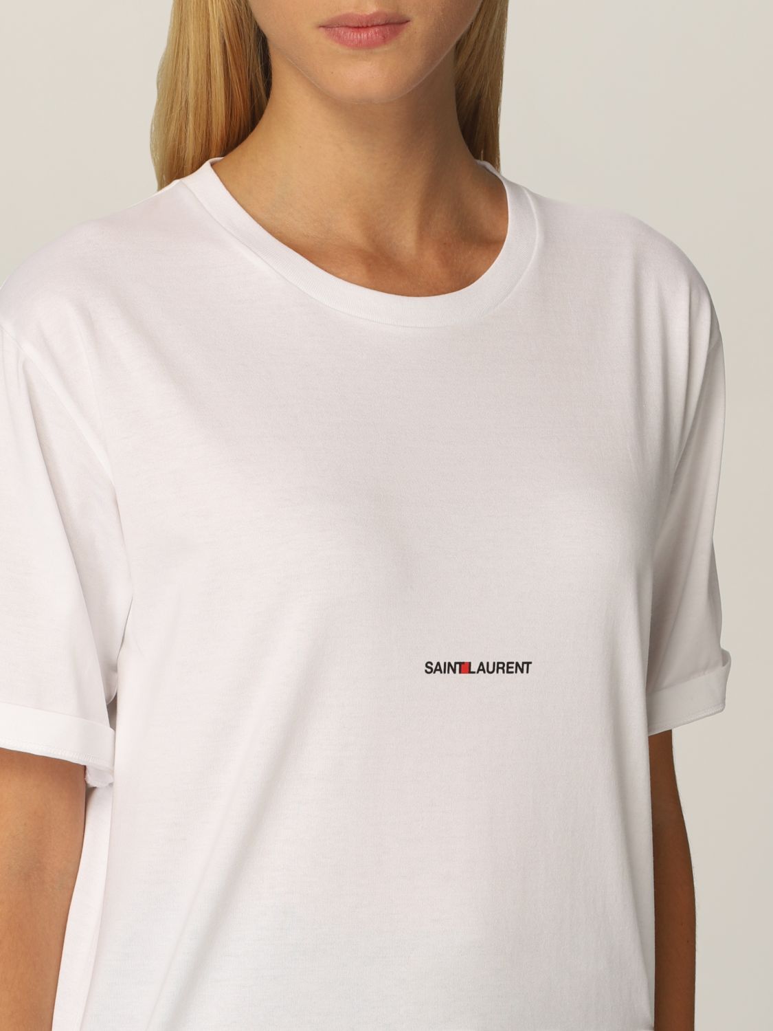 Camiseta Saint Laurent: Camiseta mujer Saint Laurent blanco 5