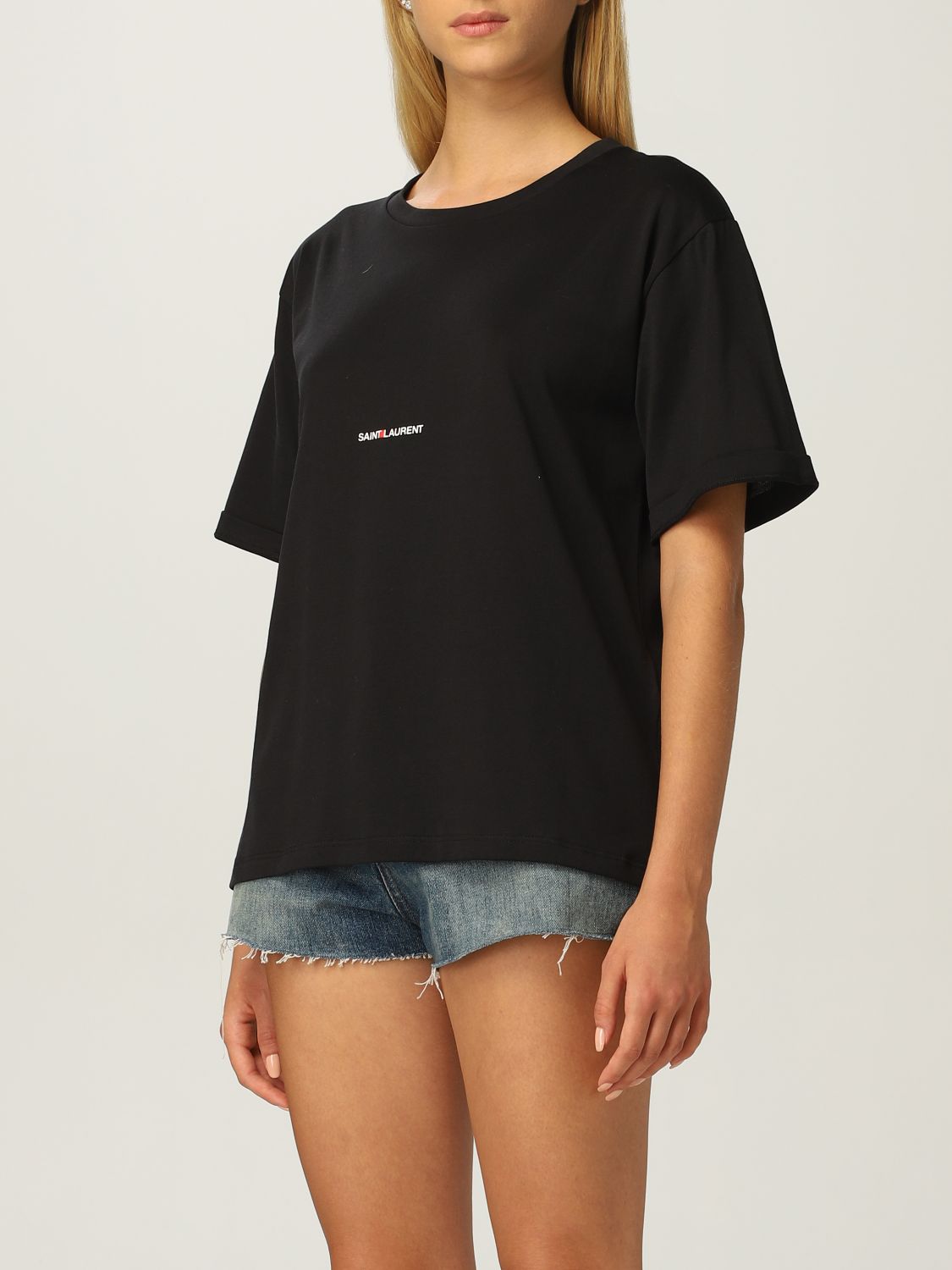 Camiseta Saint Laurent: Camiseta mujer Saint Laurent negro 4