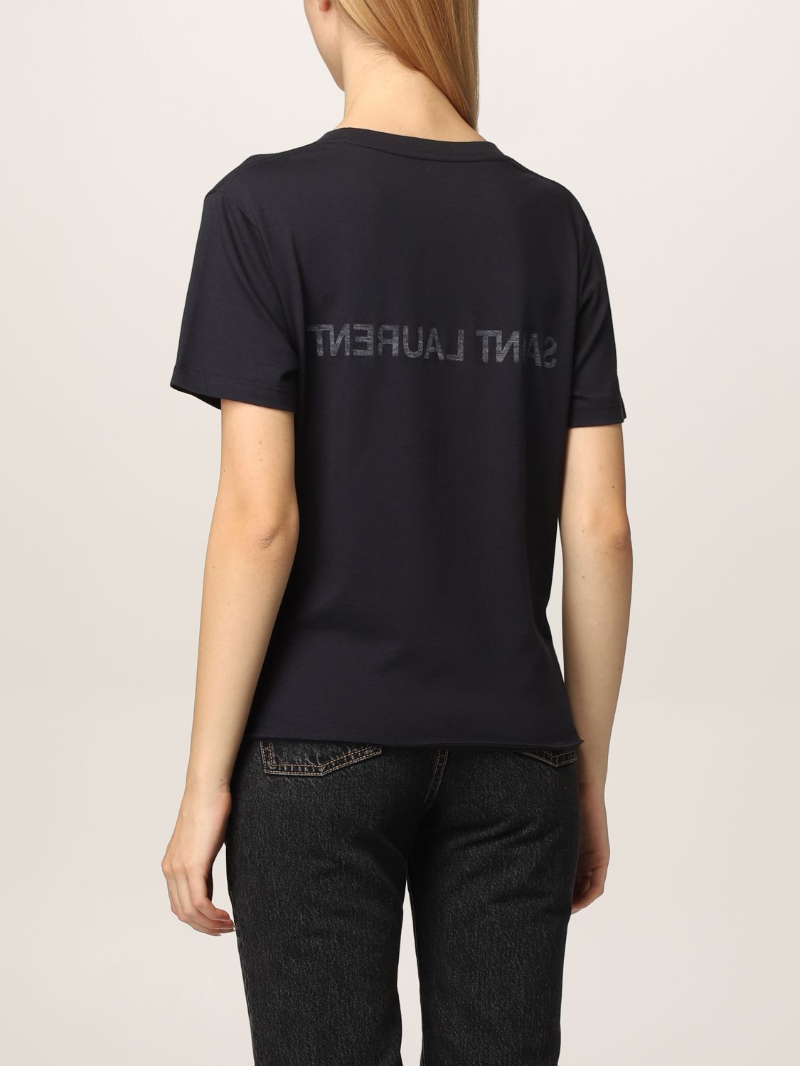 Camiseta Saint Laurent: Camiseta mujer Saint Laurent azul oscuro 3