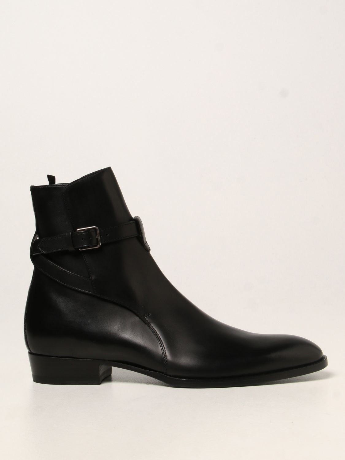 Boots Saint Laurent: Saint Laurent Wyatt 30 Jodhpur leather ankle boot black 1