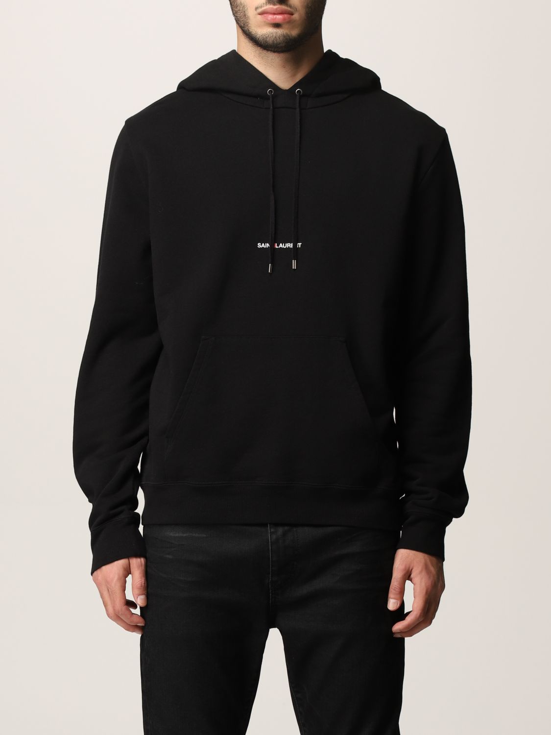 SAINT LAURENT: sweatshirt for man - Black | Saint Laurent sweatshirt ...