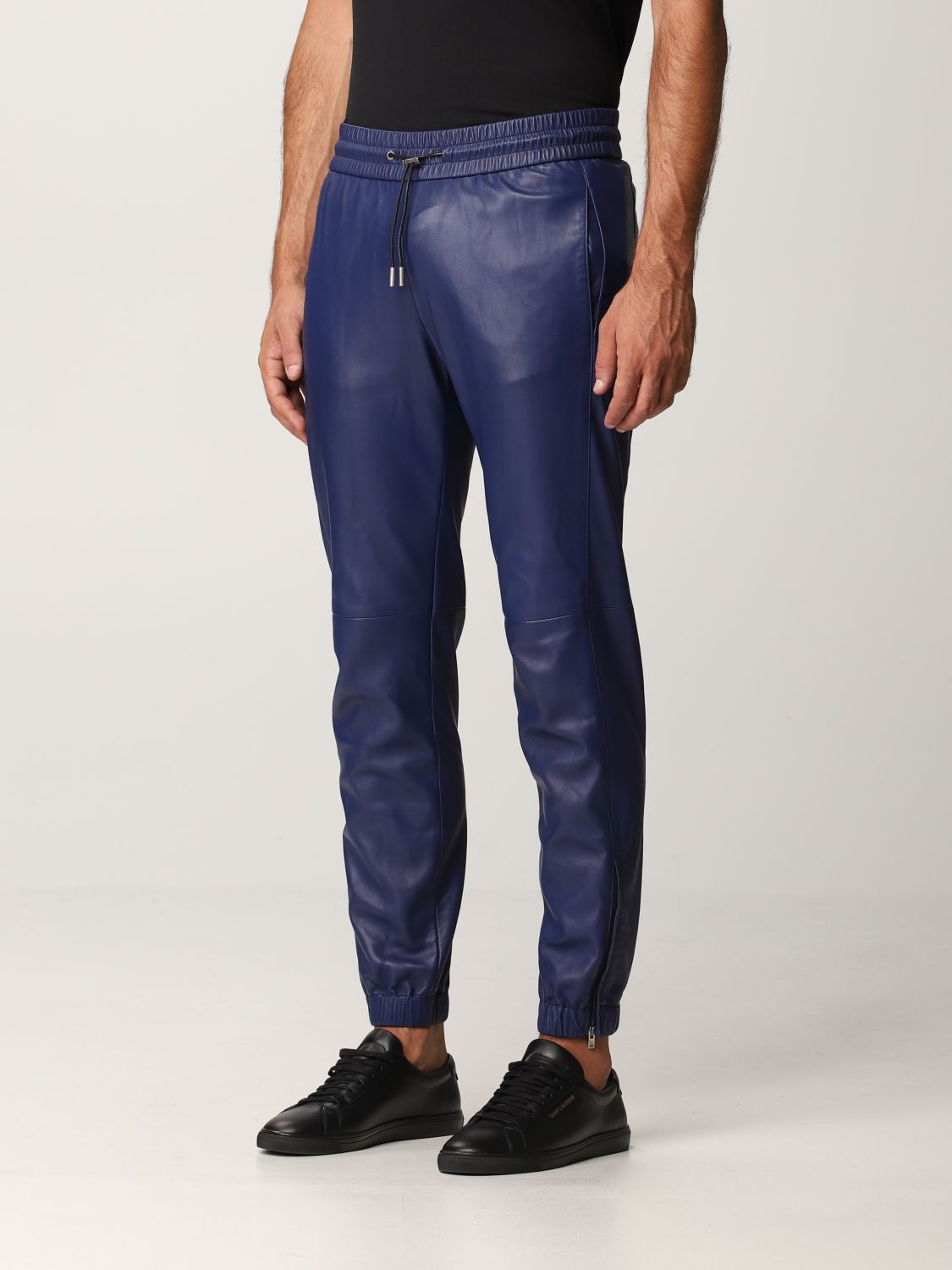 Giglio.com Uomo Abbigliamento Pantaloni e jeans Pantaloni Pantaloni di pelle Pantalone jogging in vera pelle 