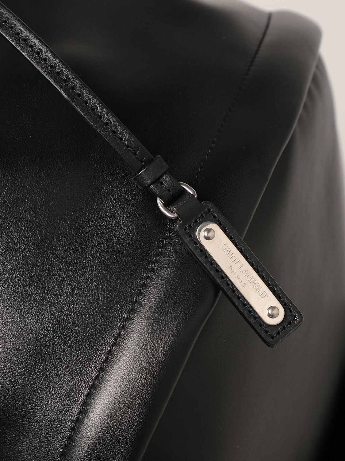 SAINT LAURENT: City backpack in leather with logo - Black | Saint ...