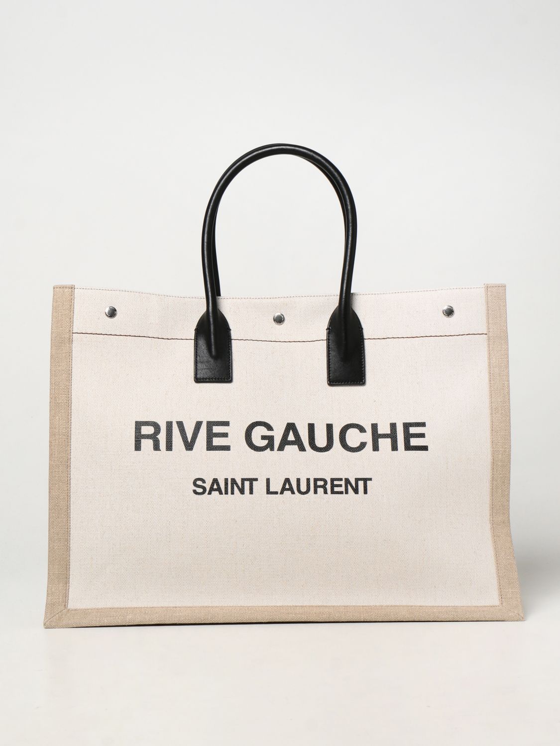 Borsa Saint Laurent: Borsa Tote Rive Gauche Saint Laurent in canvas bianco 1