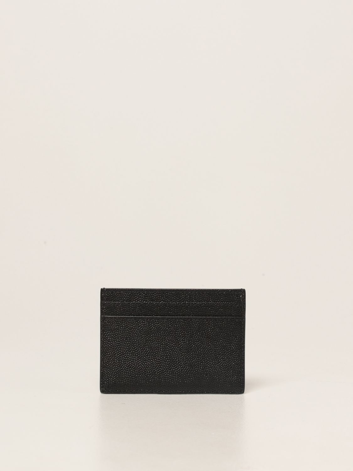 Wallet Saint Laurent: Saint Laurent credit card holder in grain de poudre leather black 2