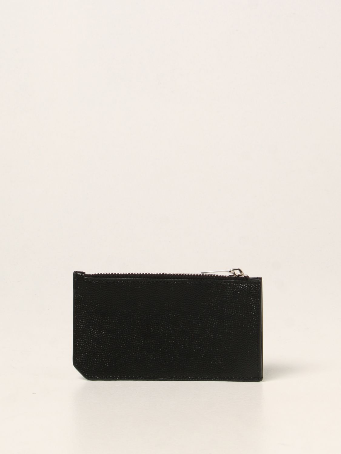 Wallet Saint Laurent: Saint Laurent credit card holder in grain de poudre leather black 2