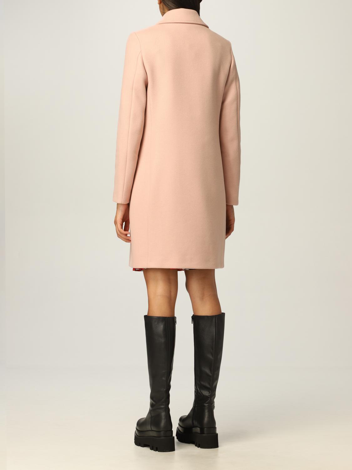 LOVE MOSCHINO coat in wool blend Pink Love Moschino coat