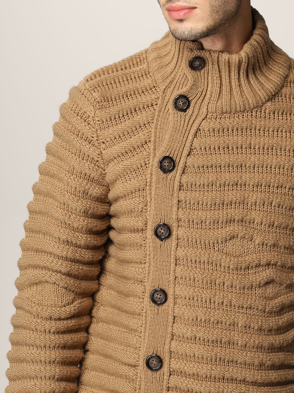 Cardigan Paolo Pecora: Pull homme Paolo Pecora beige 3