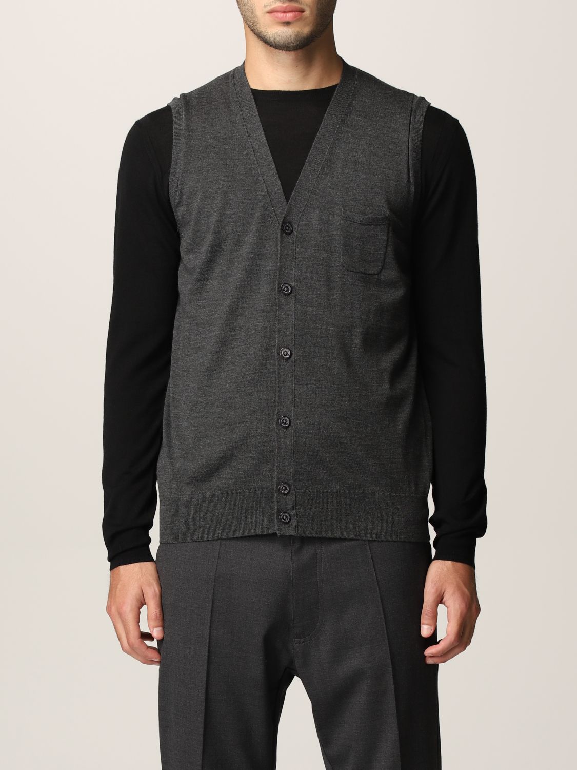 Suit vest Paolo Pecora: Sweater men Paolo Pecora charcoal 1