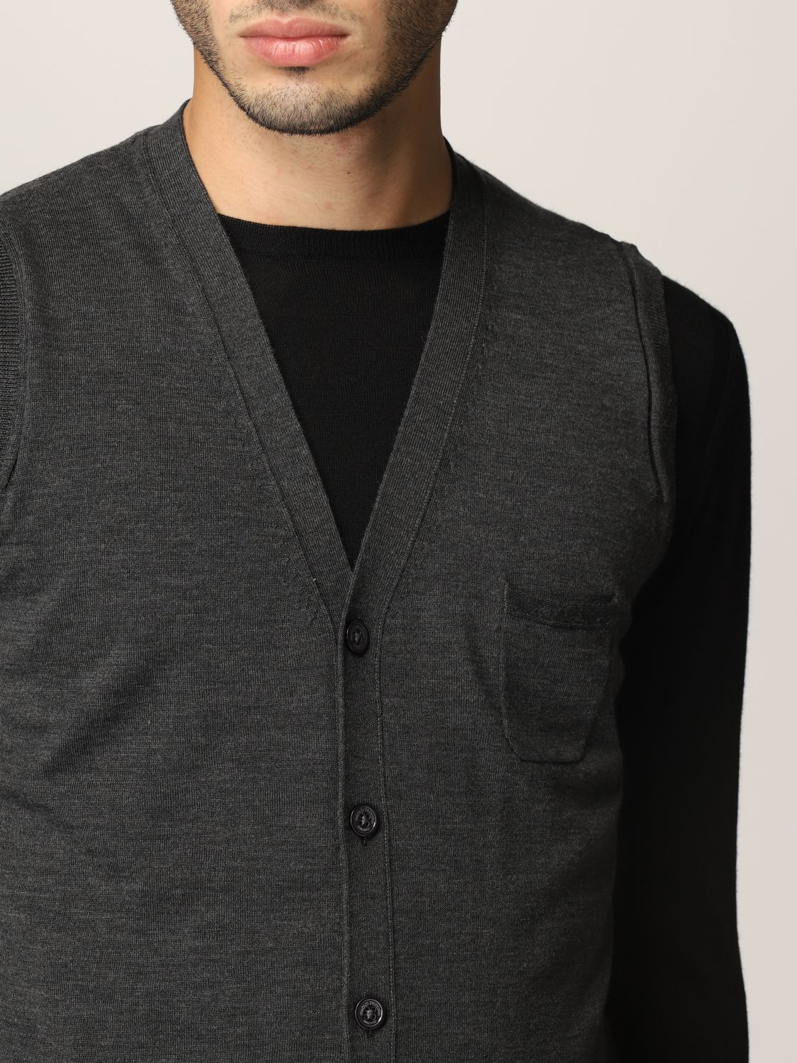 Suit vest Paolo Pecora: Sweater men Paolo Pecora charcoal 4