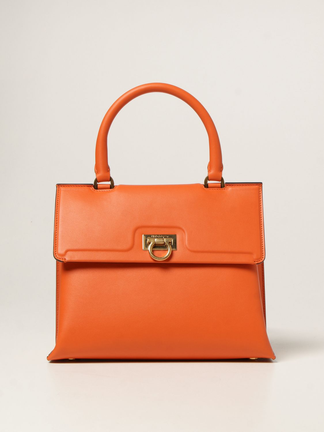 Handbag Salvatore Ferragamo: Salvatore Ferragamo Satsuma leather handbag orange 1