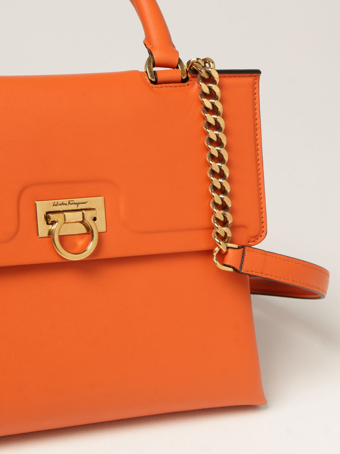 Handbag Salvatore Ferragamo: Salvatore Ferragamo Satsuma leather handbag orange 4