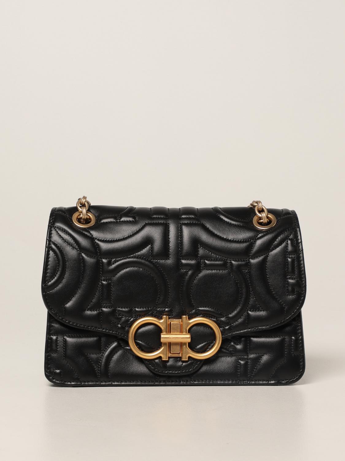 salvatore ferragamo gancini quilted leather shoulder bag