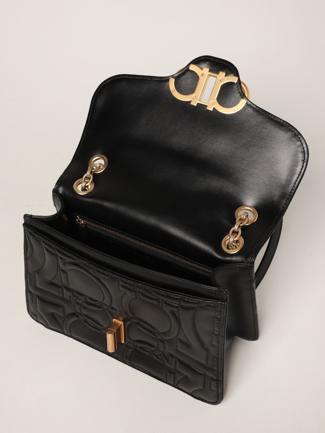 Crossbody bags Salvatore Ferragamo: Salvatore Ferragamo Gancini bag in quilted leather black 5