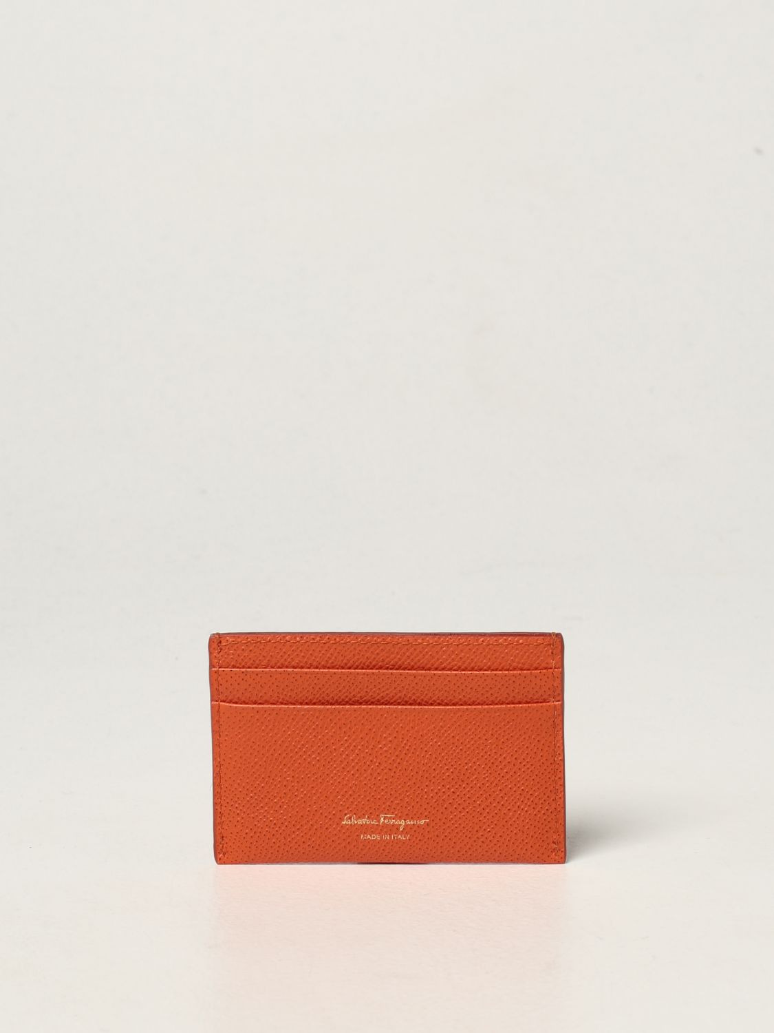 Wallet Salvatore Ferragamo: Salvatore Ferragamo credit card holder in leather orange 2