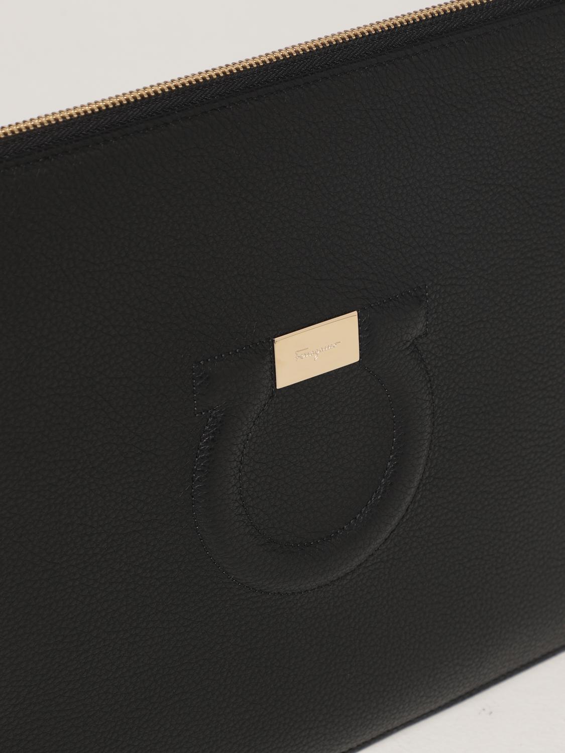 Salvatore Ferragamo Gancini clutch bag in grained leather Salvatore Ferragamo Gancini clutch bag in grained leather
