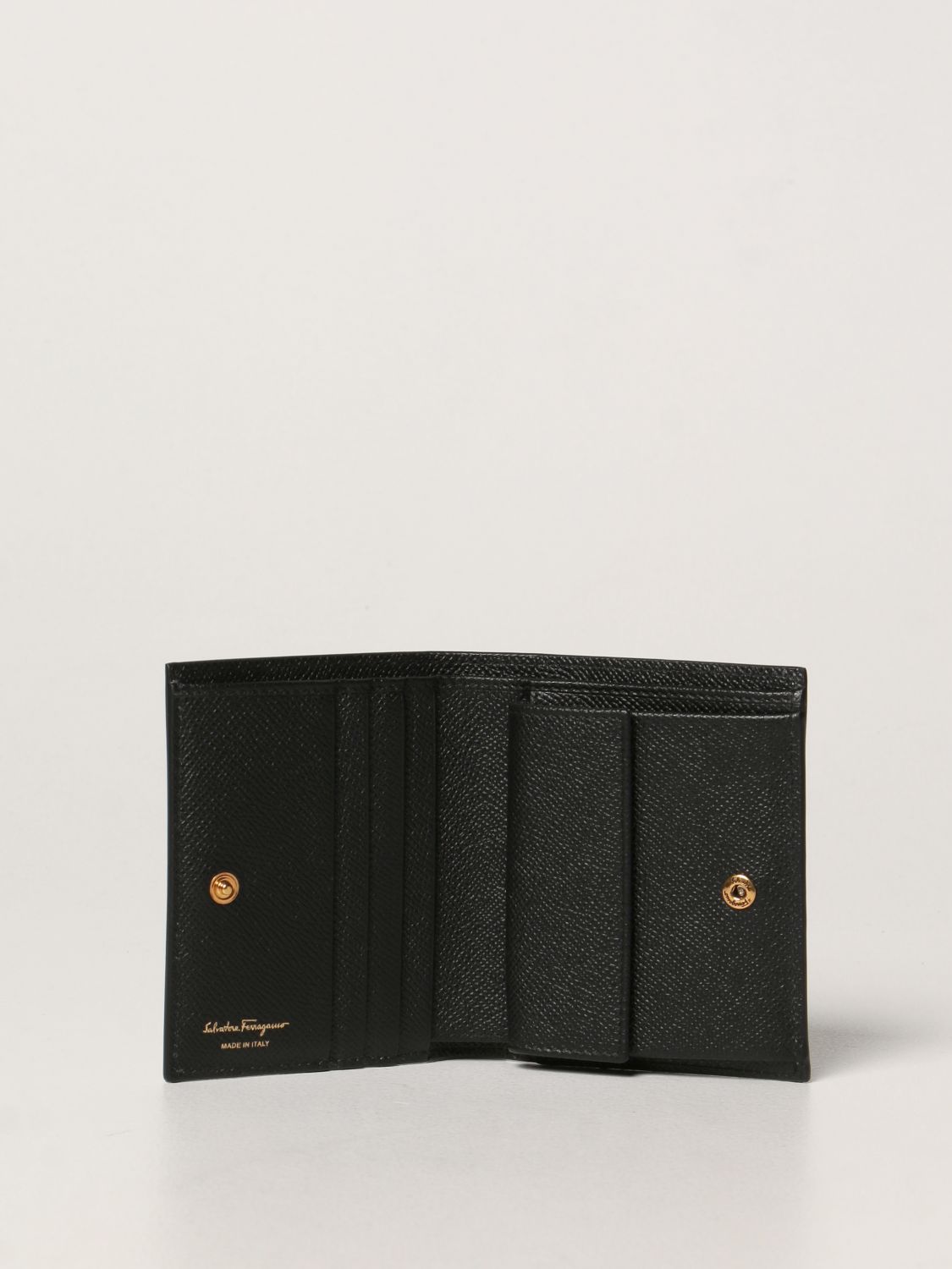 Wallet Salvatore Ferragamo: Salvatore Ferragamo Gancini purse in grained leather black 2
