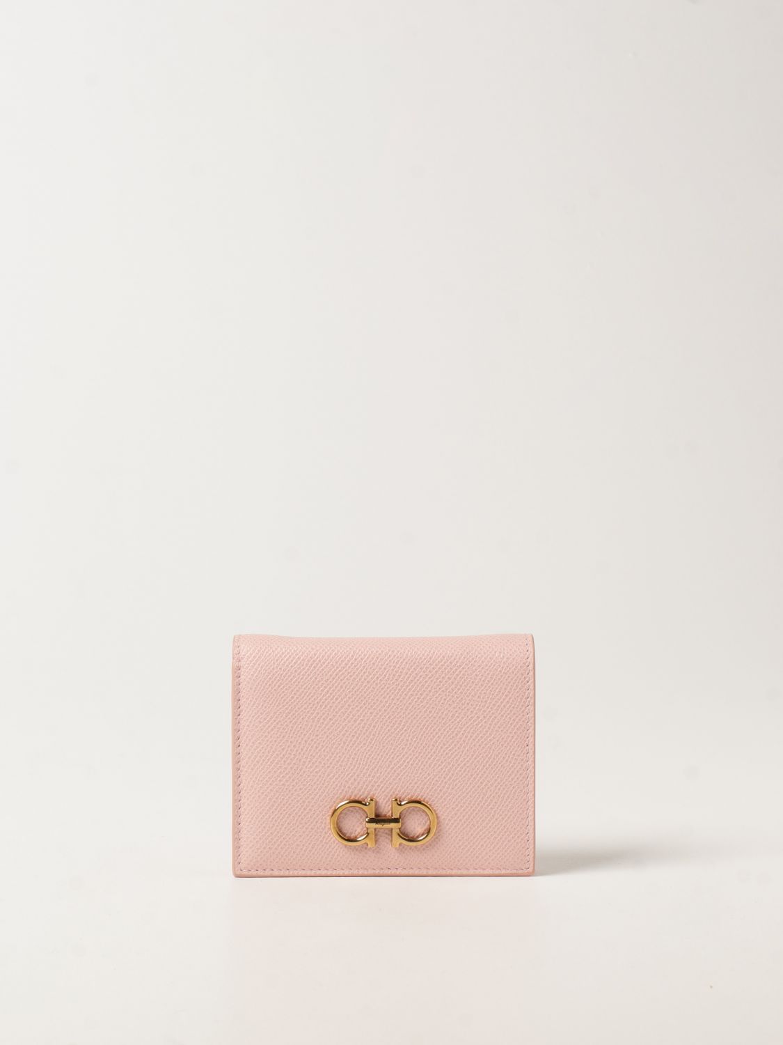 Wallet Salvatore Ferragamo: Salvatore Ferragamo Gancini wallet in grained leather pink 1