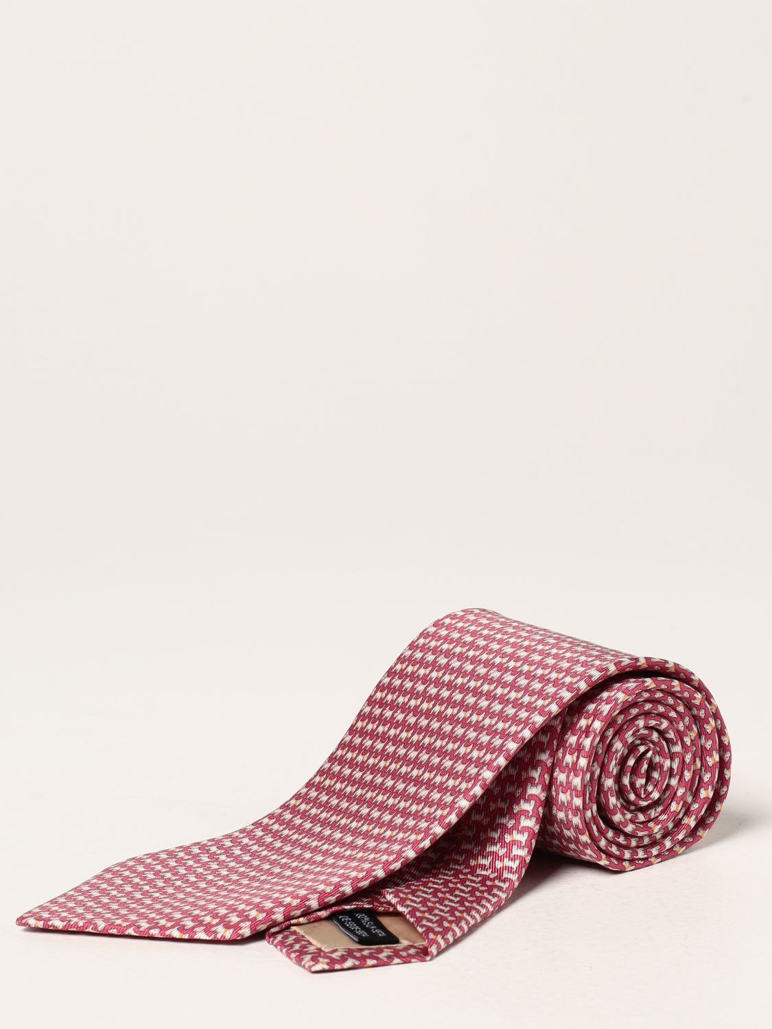 Tie Salvatore Ferragamo: Salvatore Ferragamo silk tie with micro dogs pink 1