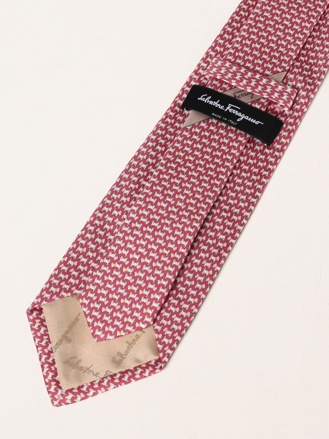 Tie Salvatore Ferragamo: Salvatore Ferragamo silk tie with micro dogs pink 2