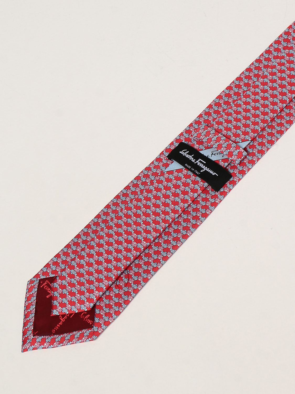 Tie Salvatore Ferragamo: Salvatore Ferragamo silk tie with micro fish pink 2