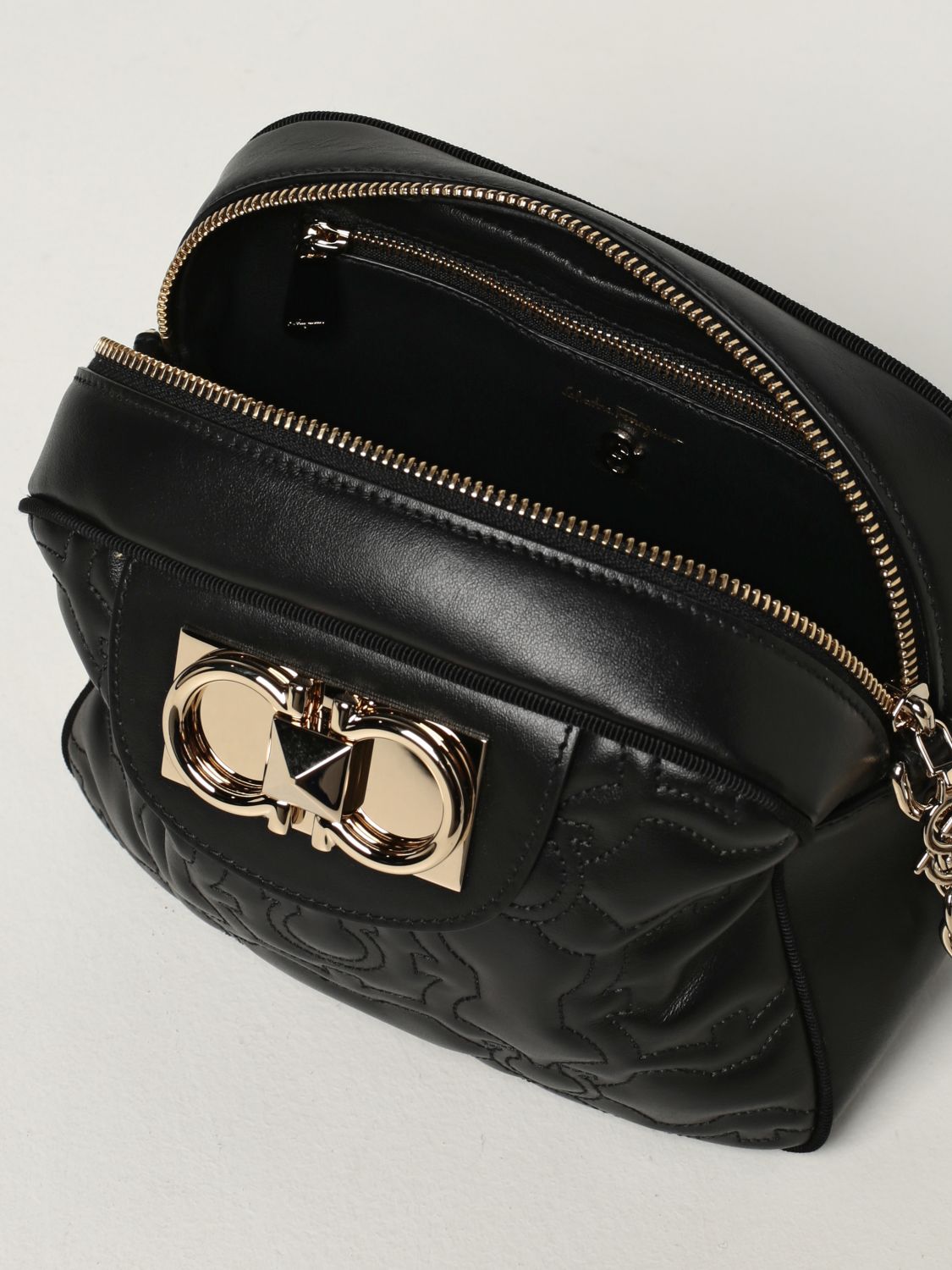 Crossbody bags Salvatore Ferragamo: Salvatore Ferragamo Gancini Galore bag in quilted leather black 5