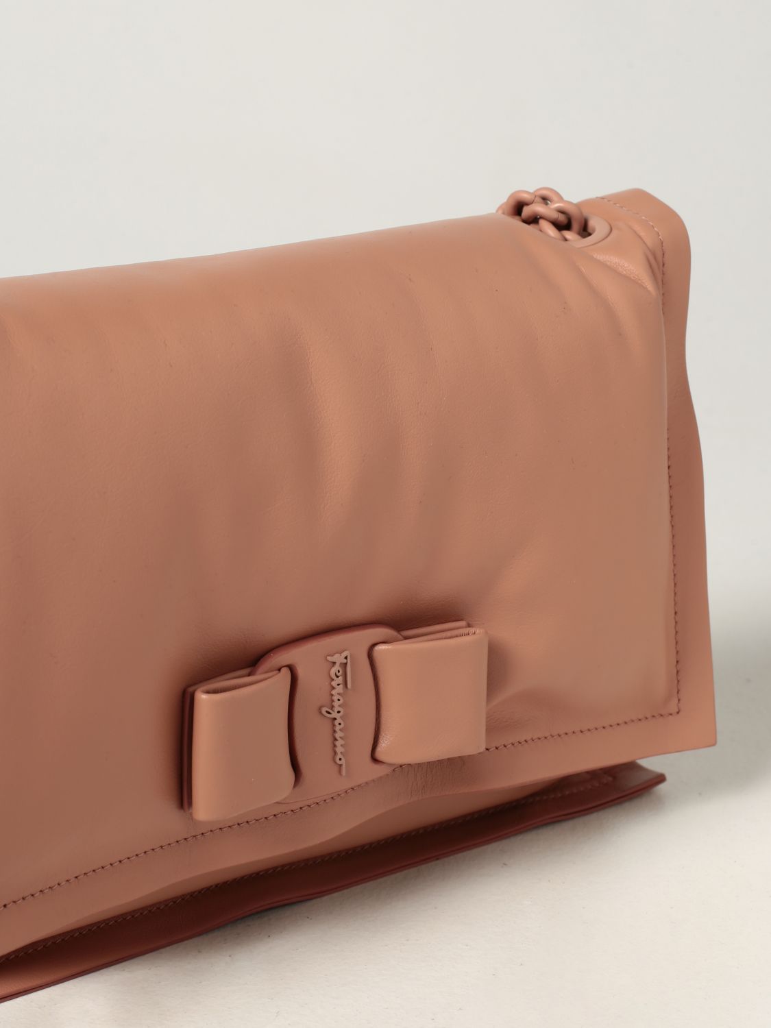 Shoulder bag Salvatore Ferragamo: Viva Salvatore Ferragamo bag in padded leather pink 4