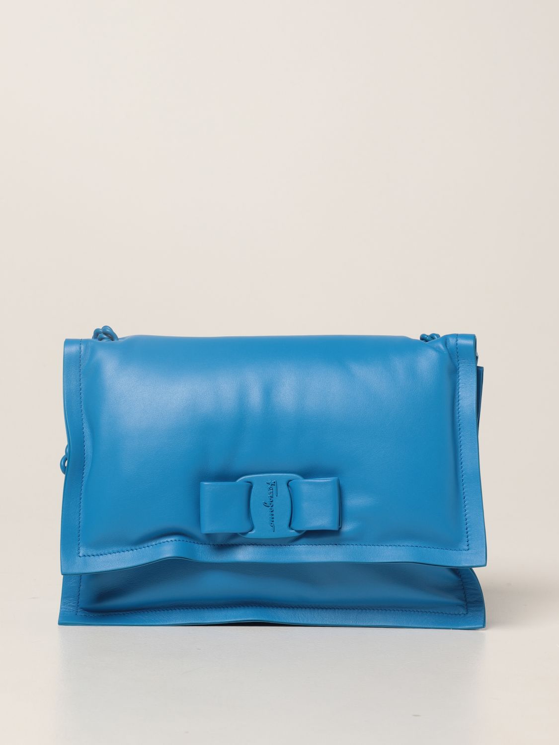 Shoulder bag Salvatore Ferragamo: Viva Salvatore Ferragamo bag in padded leather royal blue 1