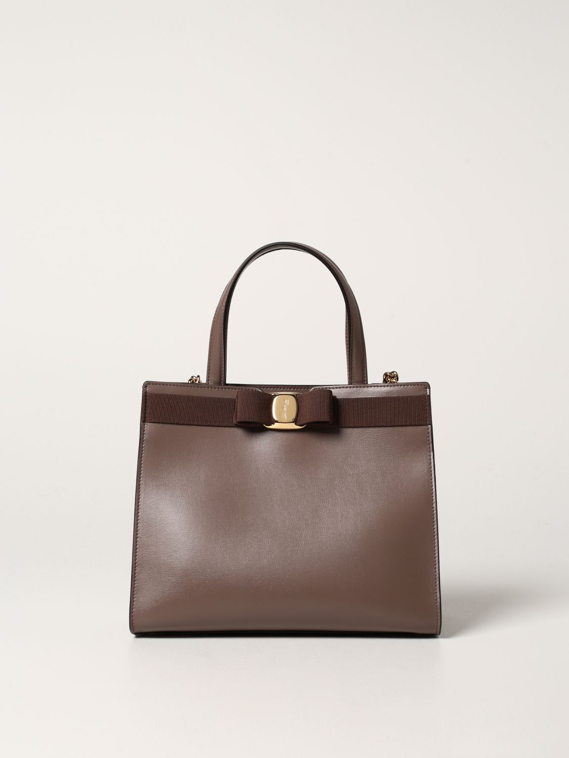 Handbag Salvatore Ferragamo: Salvatore Ferragamo Vara leather handbag dove grey 1