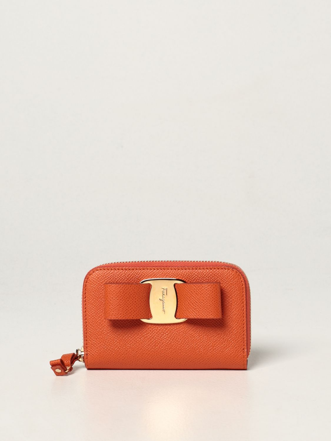 Wallet Salvatore Ferragamo: Salvatore Ferragamo wallet in grained leather orange 1